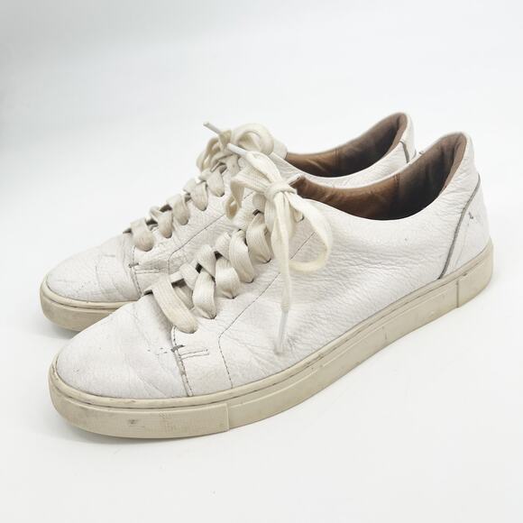 FRYE Ivy Low Lace Leather Sneakers White Size 8.5 - Picture 8 of 8
